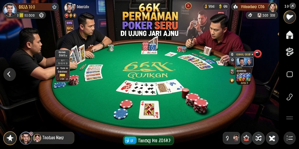 Tampilan gameplay Poker yang seru dan menarik di 66K.