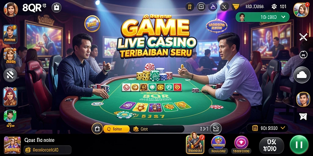 Screenshot gameplay Live Casino yang menggembirakan di 8QR.