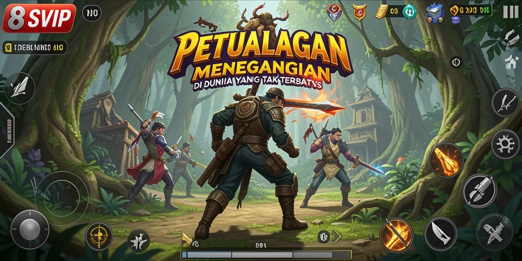 Tampilan gameplay mendebarkan dari 8SVIP dengan karakter menjelajah dunia.