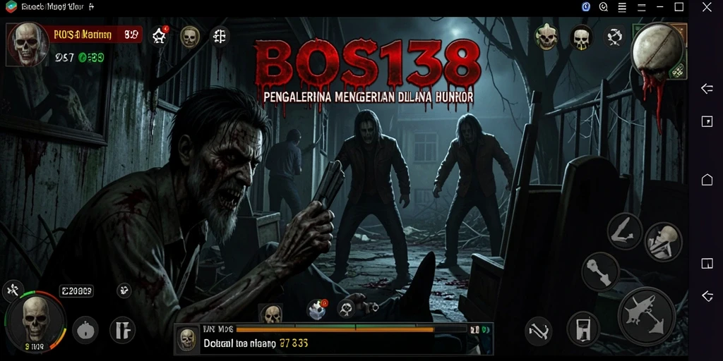 Screenshot gameplay BOS138 menampilkan suasana menegangkan dalam game Horror.