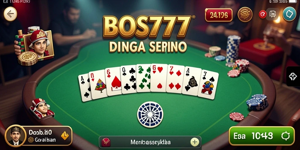 Tampilan gameplay seru dalam permainan Domino BOS777 yang penuh tantangan.