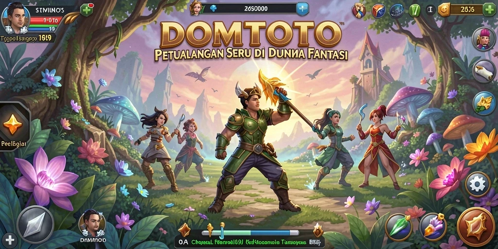 Screenshot gameplay DOMTOTO menampilkan aksi petualangan yang menegangkan dan penuh warna.