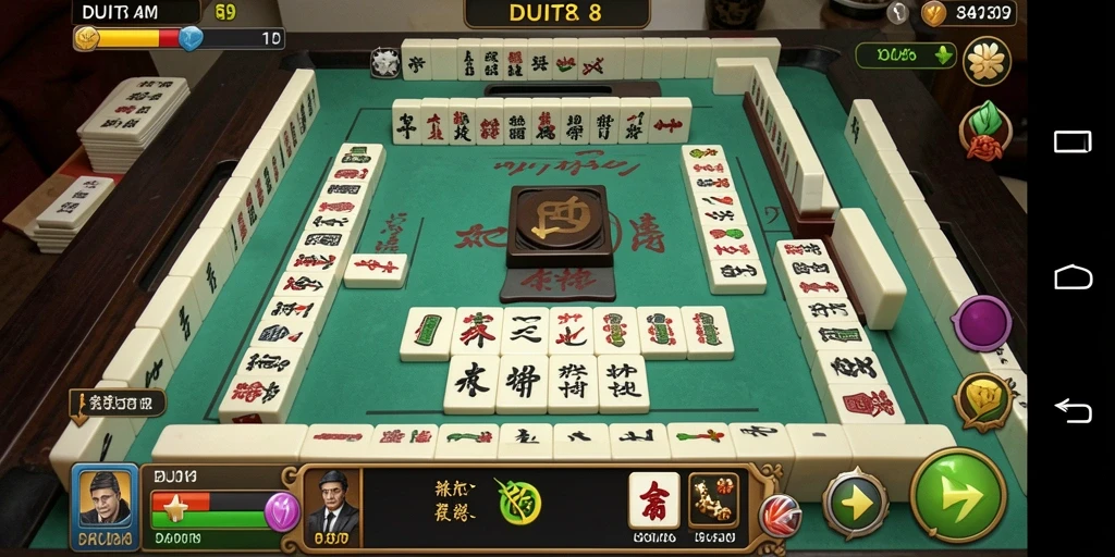Screenshot gameplay DUIT8 menampilkan aksi seru permainan Mahjong.
