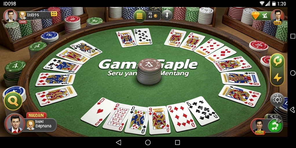 Tampilan gameplay Gaple yang seru dan mendebarkan di ID098.