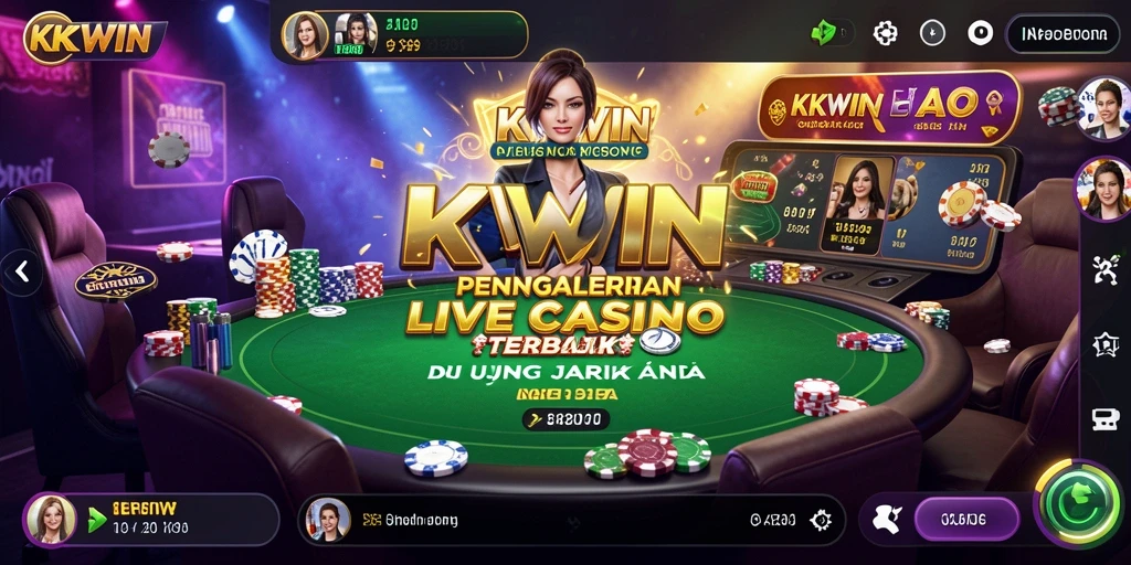 Screenshot gameplay <strong>KKWIN</strong> menampilkan suasana kasino langsung yang mendebarkan.