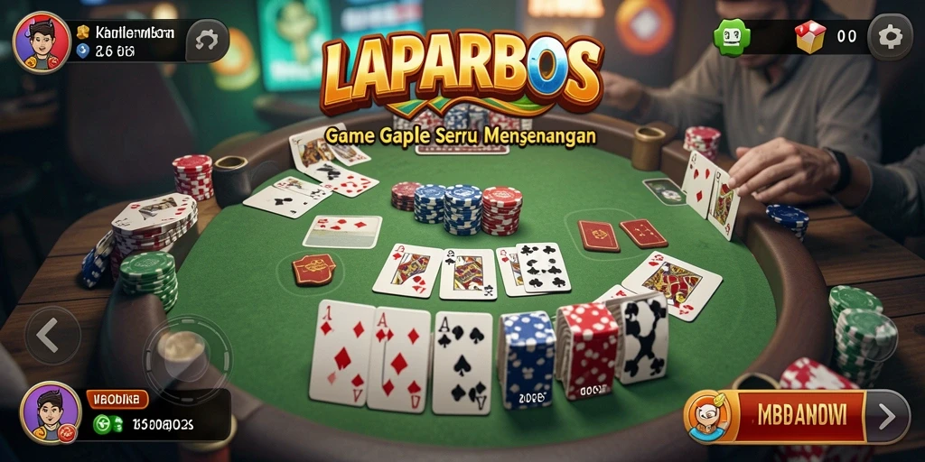 Tampilan gameplay LAPARBOS yang menarik saat bermain Gaple.