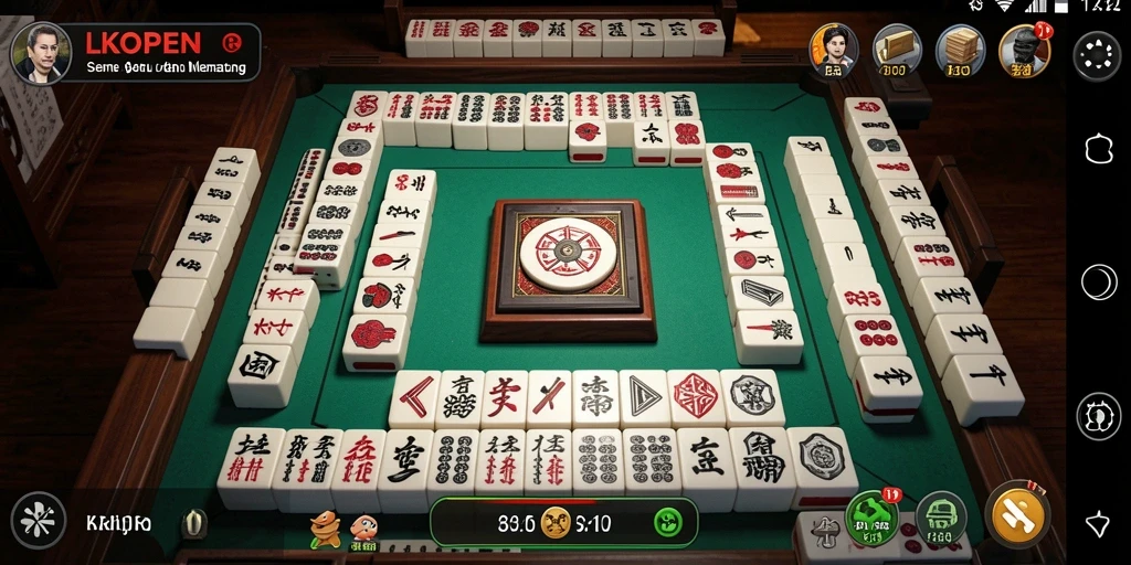Screenshot gameplay LKOPEN dengan elemen Mahjong yang menarik.