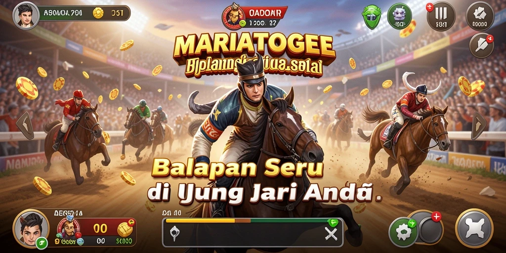 Tampilan menarik dari gameplay MARIATOGEL saat balapan di trek menantang.