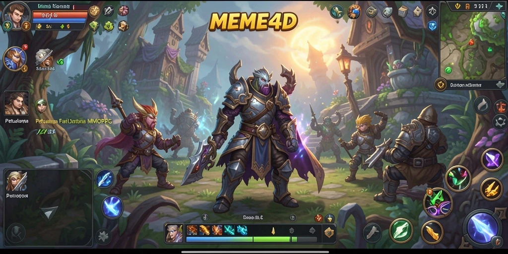 Tangkapan layar utama dari gameplay seru MMORPG MEME4D.