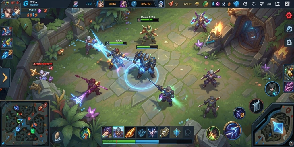 Tampilan seru gameplay MOBA MPO2121 dengan aksi dinamis.