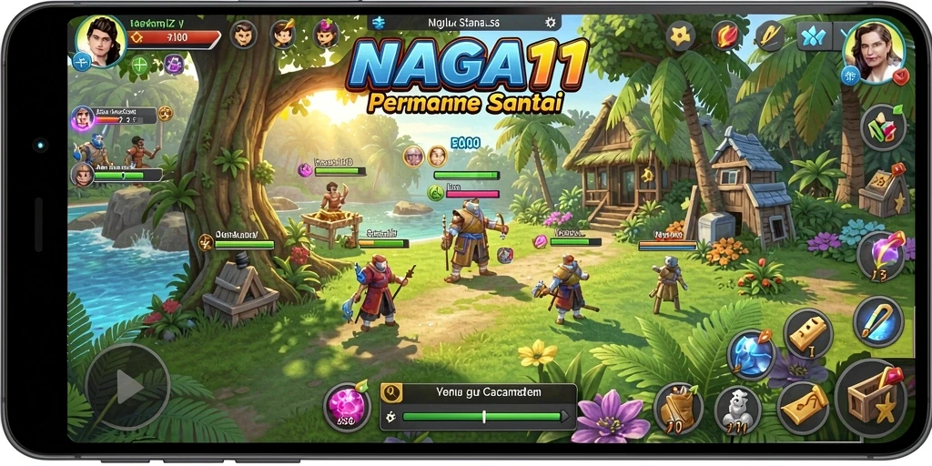 Screenshot gameplay NAGA11 menunjukkan momen menyenangkan saat bermain dalam suasana santai.