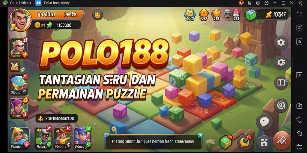 Screenshot gameplay <strong>POLO188</strong> menampilkan teka-teki seru dan interaksi pemain.