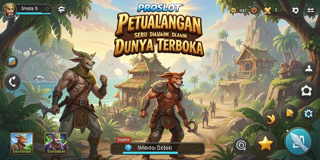 Screenshot gameplay seru dari PROSLOT dalam dunia terbuka yang luas.