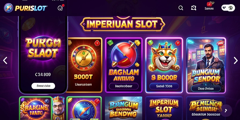 Tampilan gameplay <strong>PURISLOT</strong> yang menawan dengan mesin slot menarik.