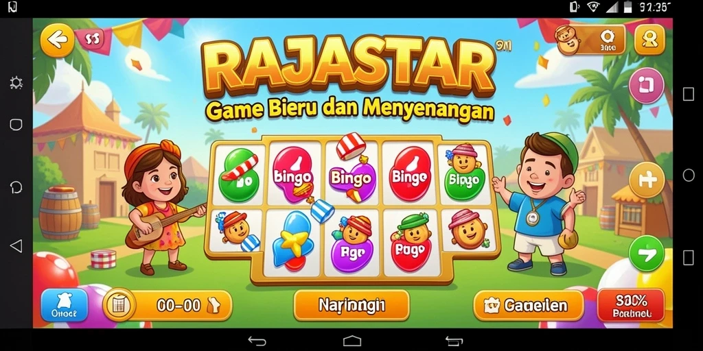 Tampilan gameplay seru di RAJASTAR dengan keasyikan Bingo.