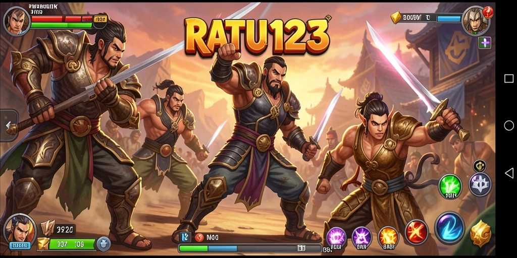 Screenshot gameplay RATU123 menunjukkan aksi pertarungan yang mendebarkan.