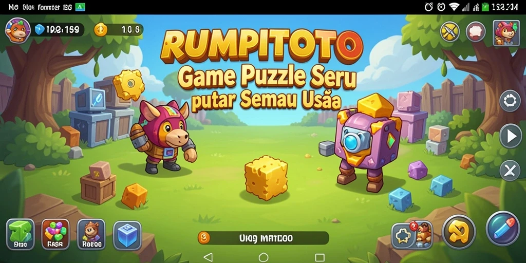 Tampilan gameplay seru RUMPITOTO dengan tantangan puzzle menarik.
