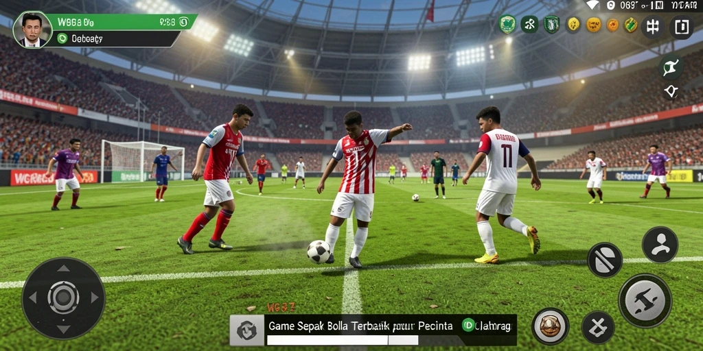 Tangkapan layar utama WG87 menampilkan aksi permainan sepak bola yang seru.