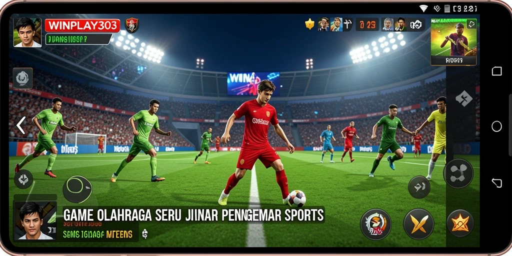 Tangkapan layar WINPLAY303 menampilkan aksi permainan olahraga yang intens dan mendebarkan.